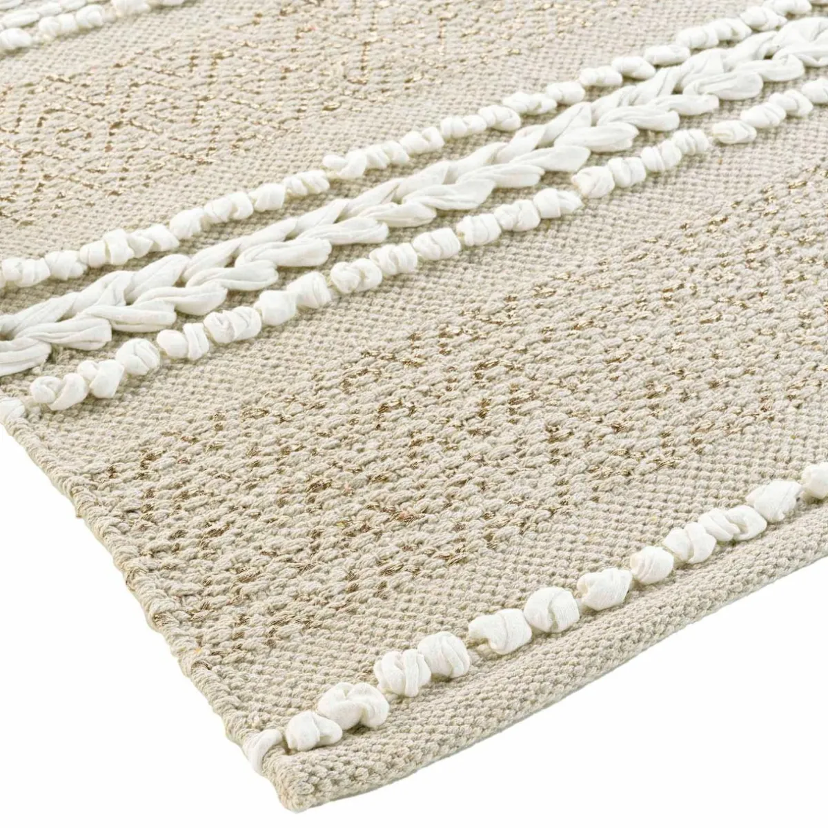 DOUCEUR D'INTERIEUR Tapis de salon coton (60 x 90 cm) Blanca Beige Clearance
