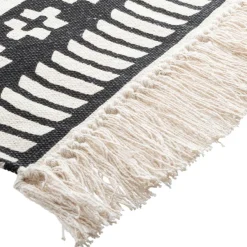ATMOSPHERA Tapis de salon coton (120 x 170 cm) Delhi et blanc Noir Sale