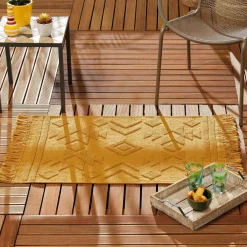 DOUCEUR D'INTERIEUR Tapis de salon coton (60 x 90 cm) Cilaos safran Jaune Hot