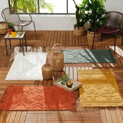DOUCEUR D'INTERIEUR Tapis de salon coton (60 x 90 cm) Cilaos safran Jaune Hot
