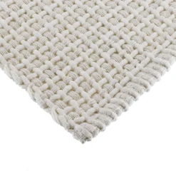 TENDANCE Tapis de salon coton (50 x 120 cm) Mimetisme Blanc et Ivoire New