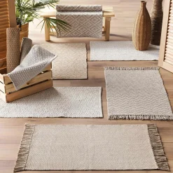 DOUCEUR D'INTERIEUR Tapis de salon coton (50 x 80 cm) Alivia Ecru Best