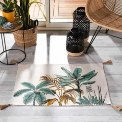 DOUCEUR D'INTERIEUR Tapis de salon coton (60 x 90 cm) Balinesia Vert Sale