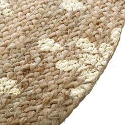 ATMOSPHERA Tapis de salon jute rond (115 cm) Gold shine Or New