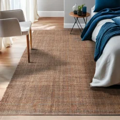 EMINZA Tapis de salon rectangulaire jute tissée main (160 x 230 cm) Yuto Marron Clearance