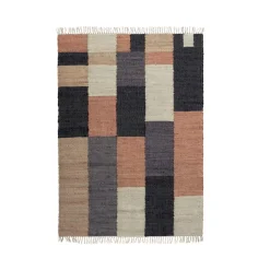 EMINZA Tapis de salon rectangulaire jute et coton (160 x 230 cm) Freya Multicolore Discount