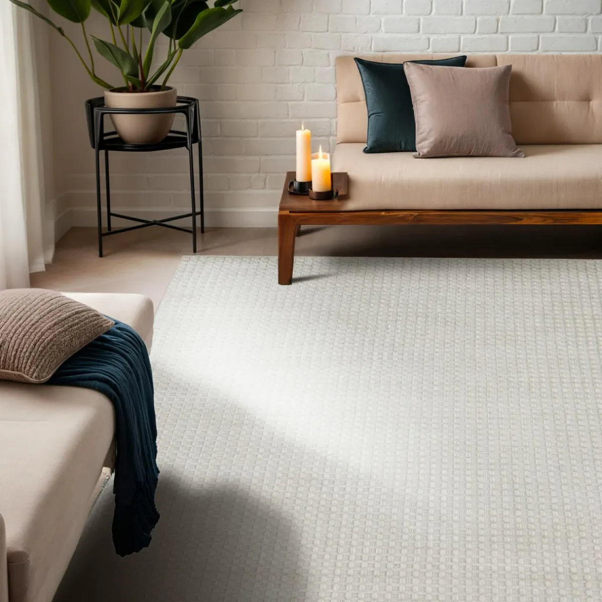 EMINZA Tapis de salon rectangulaire tissé (160 x 230 cm) Ravi pampa Beige Outlet