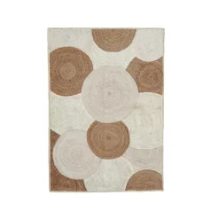EMINZA Tapis de salon rectangulaire jute tressée main (160 x 230 cm) Reina Beige Hot