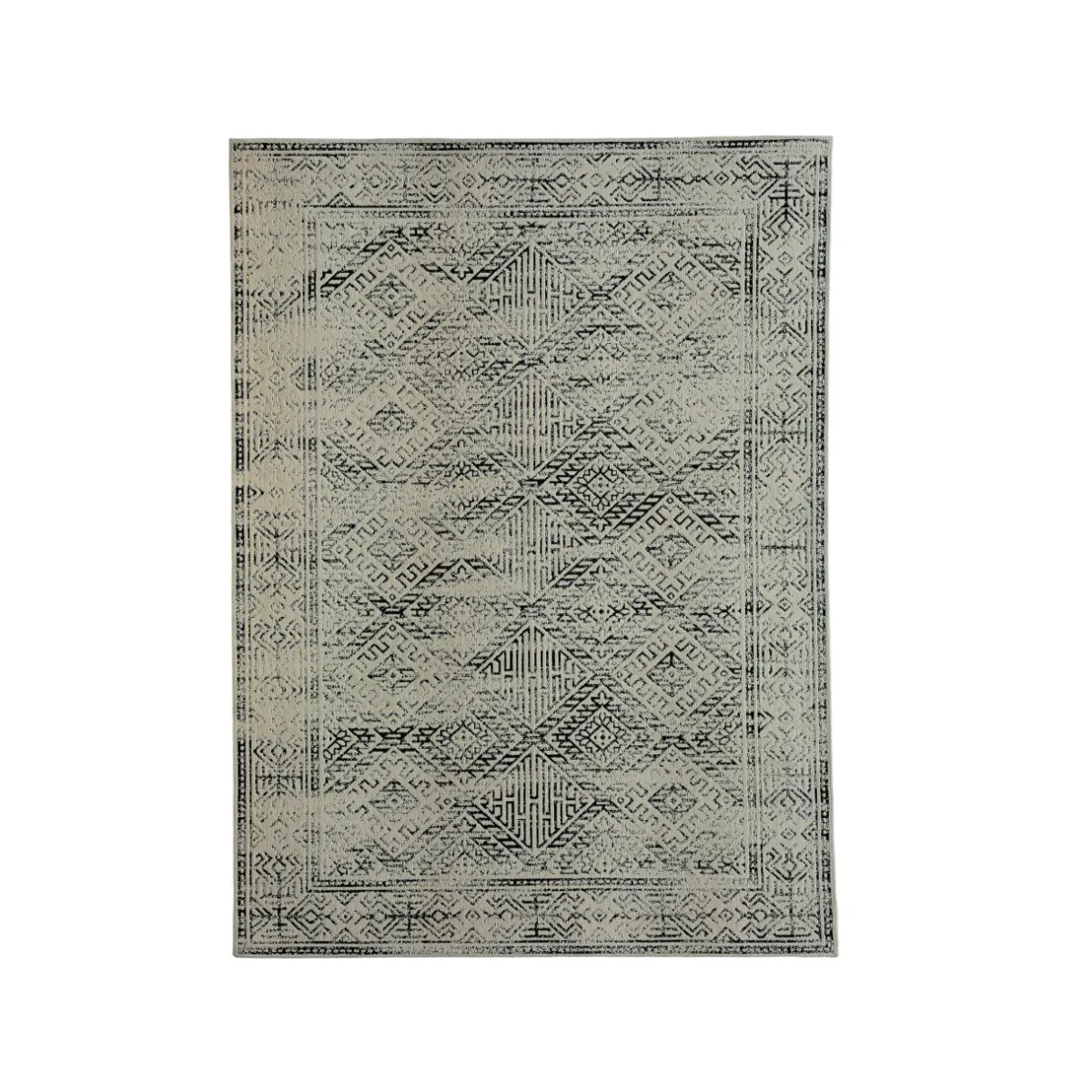 EMINZA Tapis de salon rectangulaire jacquard (140 x 200 cm) Zahra Noir New