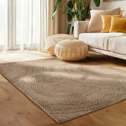 EMINZA Tapis de salon rectangulaire jute tressée main (160 x 230 cm) Neha Beige