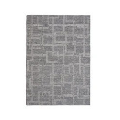 EMINZA Tapis de salon rectangulaire laine tuftée (160 x 230 cm) Yutoo Gris Outlet