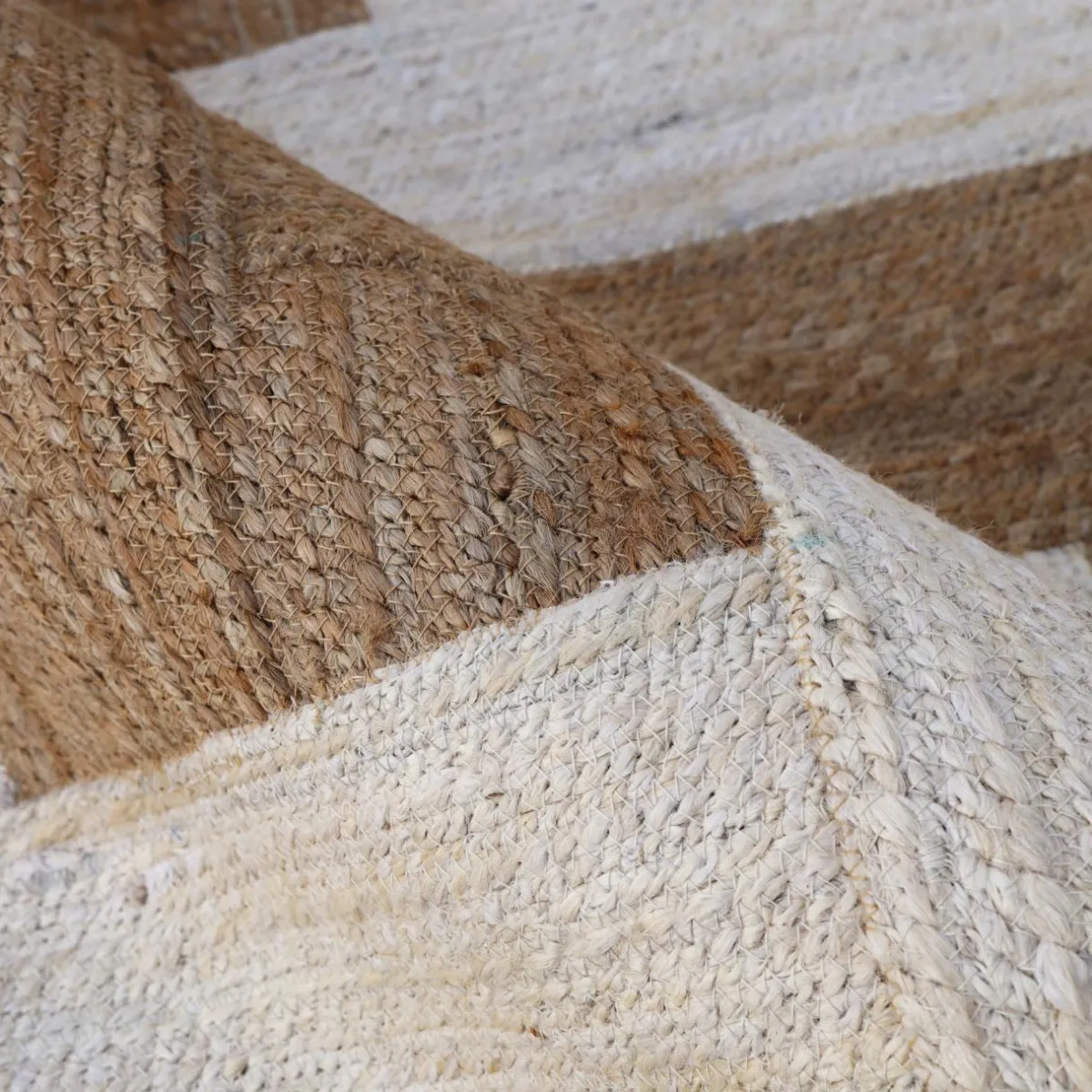 EMINZA Tapis de salon rectangulaire jute tissée main (140 x 200 cm) Anjali Marron New