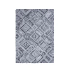EMINZA Tapis de salon rectangulaire matière recyclée tuftée (140 x 200 cm) Shelton Gris Sale