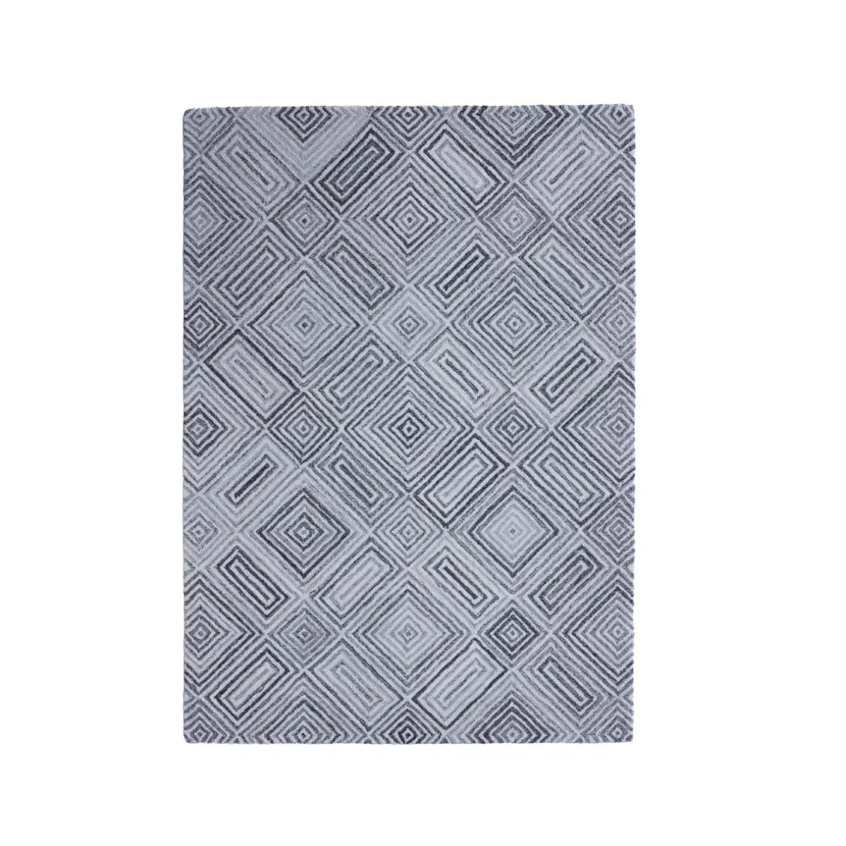 EMINZA Tapis de salon rectangulaire matière recyclée tuftée (140 x 200 cm) Shelton Gris Sale