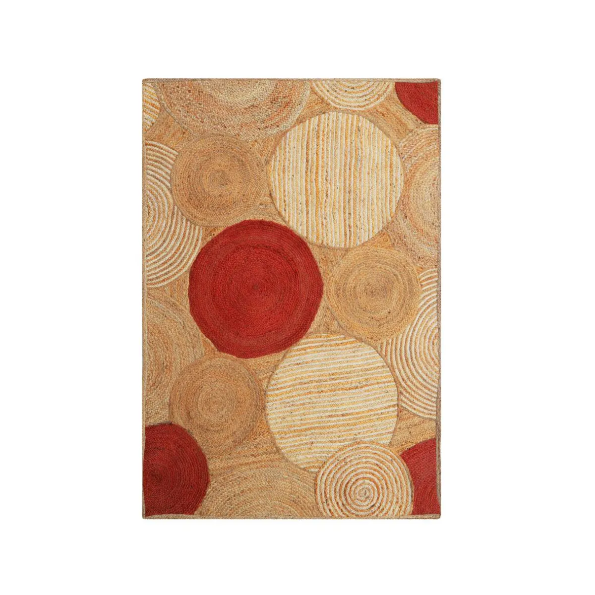 EMINZA Tapis de salon rectangulaire jute tissée main (140 x 200 cm) Tara Terracotta Best