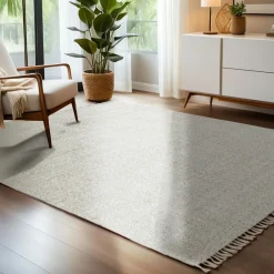 EMINZA Tapis de salon rectangulaire laine tissée (140 x 200 cm) Jacks Beige Best