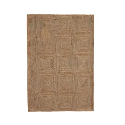 EMINZA Tapis de salon rectangulaire jute tissée main (160 x 230 cm) Anaya Marron