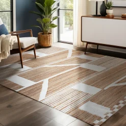 EMINZA Tapis de salon rectangulaire jute (140 x 200 cm) Paris Beige Best