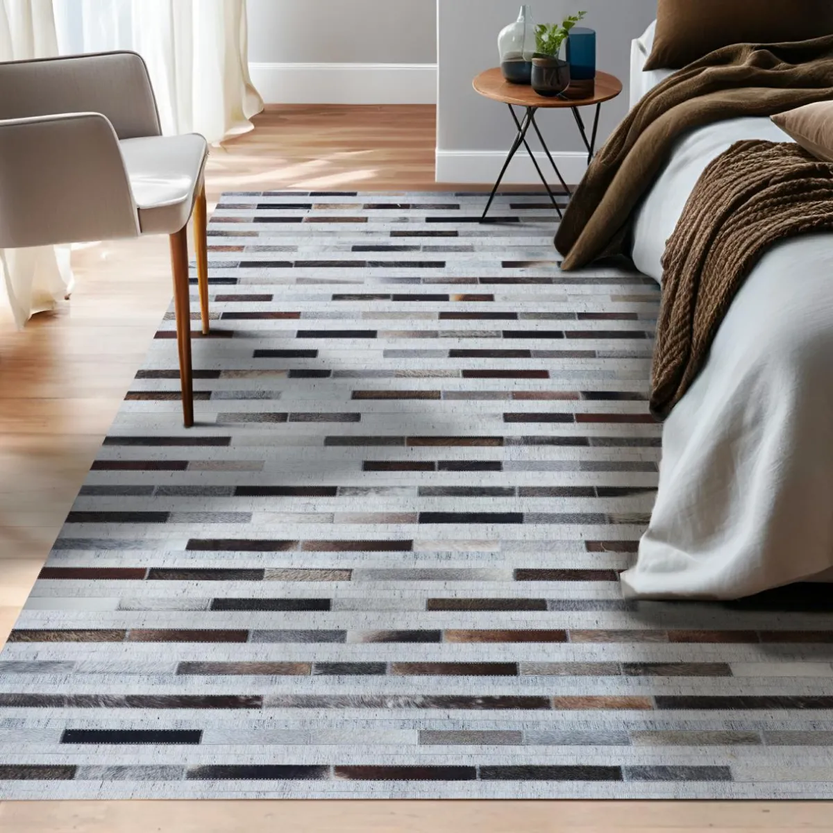 EMINZA Tapis de salon rectangulaire laine jacquard (160 x 230 cm) Sanjay Gris Outlet