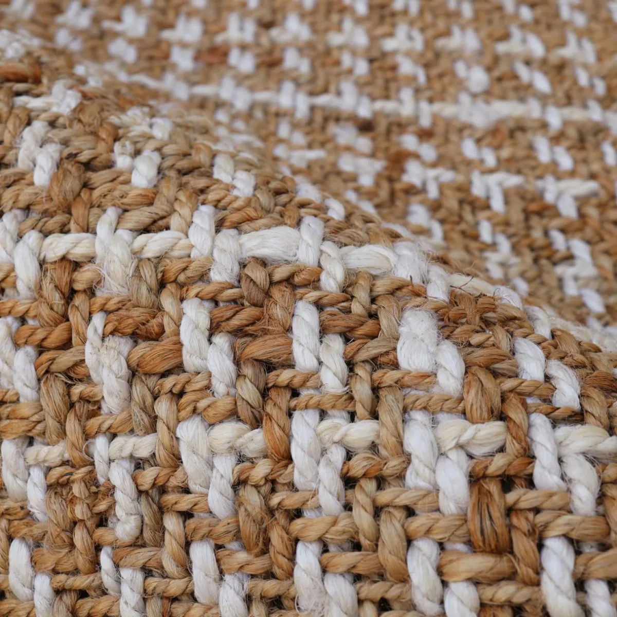 EMINZA Tapis de salon rectangulaire jute tissée main (140 x 200 cm) Weston Marron New