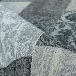 EMINZA Tapis de salon rectangulaire jacquard (140 x 200 cm) Rishi et gris Noir Online