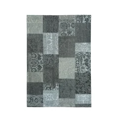 EMINZA Tapis de salon rectangulaire jacquard (140 x 200 cm) Rishi et gris Noir Online