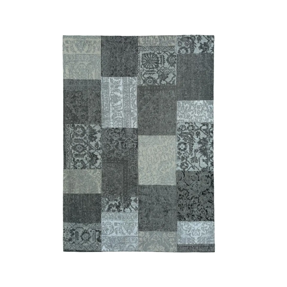 EMINZA Tapis de salon rectangulaire jacquard (140 x 200 cm) Rishi et gris Noir Online