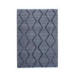 EMINZA Tapis de salon rectangulaire matière recyclée tuftée (160 x 230 cm) Noori Gris