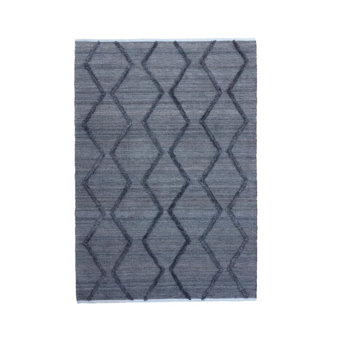 EMINZA Tapis de salon rectangulaire matière recyclée tuftée (160 x 230 cm) Noori Gris