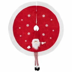 Feeric Lights & Christmas Tapis de sapin rond (D90 cm) Père Noël rigolo Rouge Discount