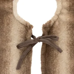 FEERIC LIGHTS Tapis de sapin rond (D90 cm) Fourrure et nœuds Marron