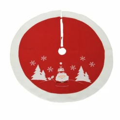 KAEMINGK Tapis de sapin rond (D89 cm) Père Noël Rouge Outlet