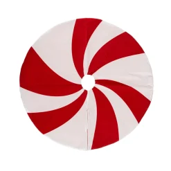 FEERIC LIGHTS Tapis de sapin rond (D90 cm) Bonbon et blanc Rouge Discount