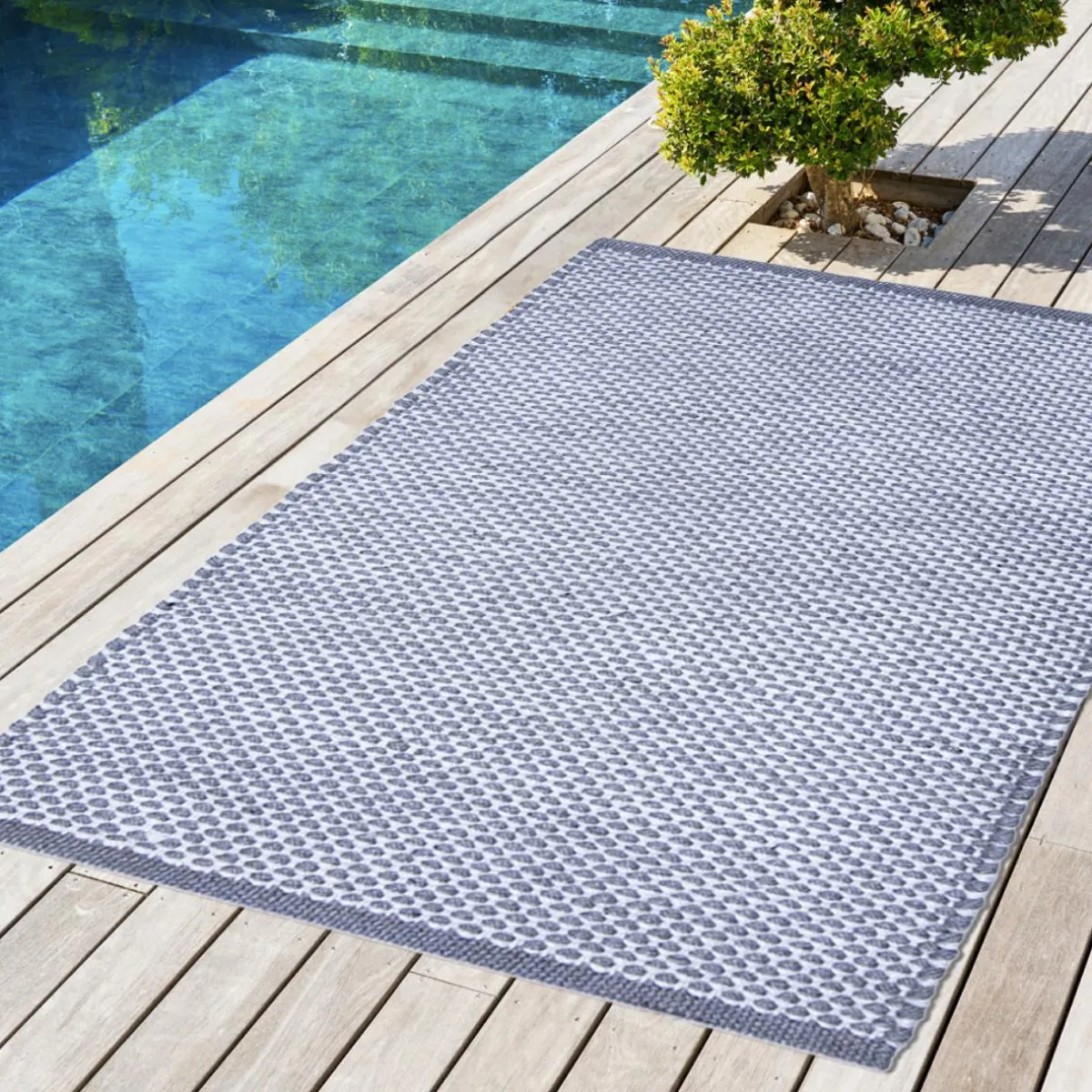 L'EFFET PAPILLON Tapis d'extérieur rectangulaire (50 x 80 cm) Hugo Galet Gris clair Discount