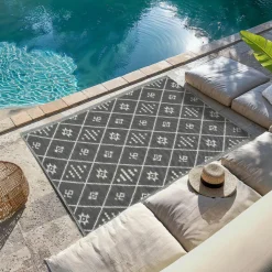 #N/A Tapis d'extérieur rectangulaire (180 x 120 cm) Inca Gris Discount