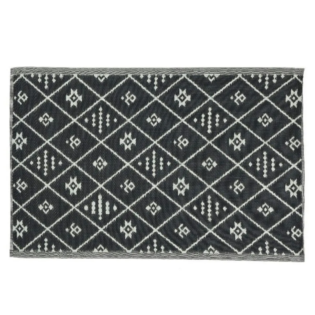 #N/A Tapis d'extérieur rectangulaire (180 x 120 cm) Inca Noir