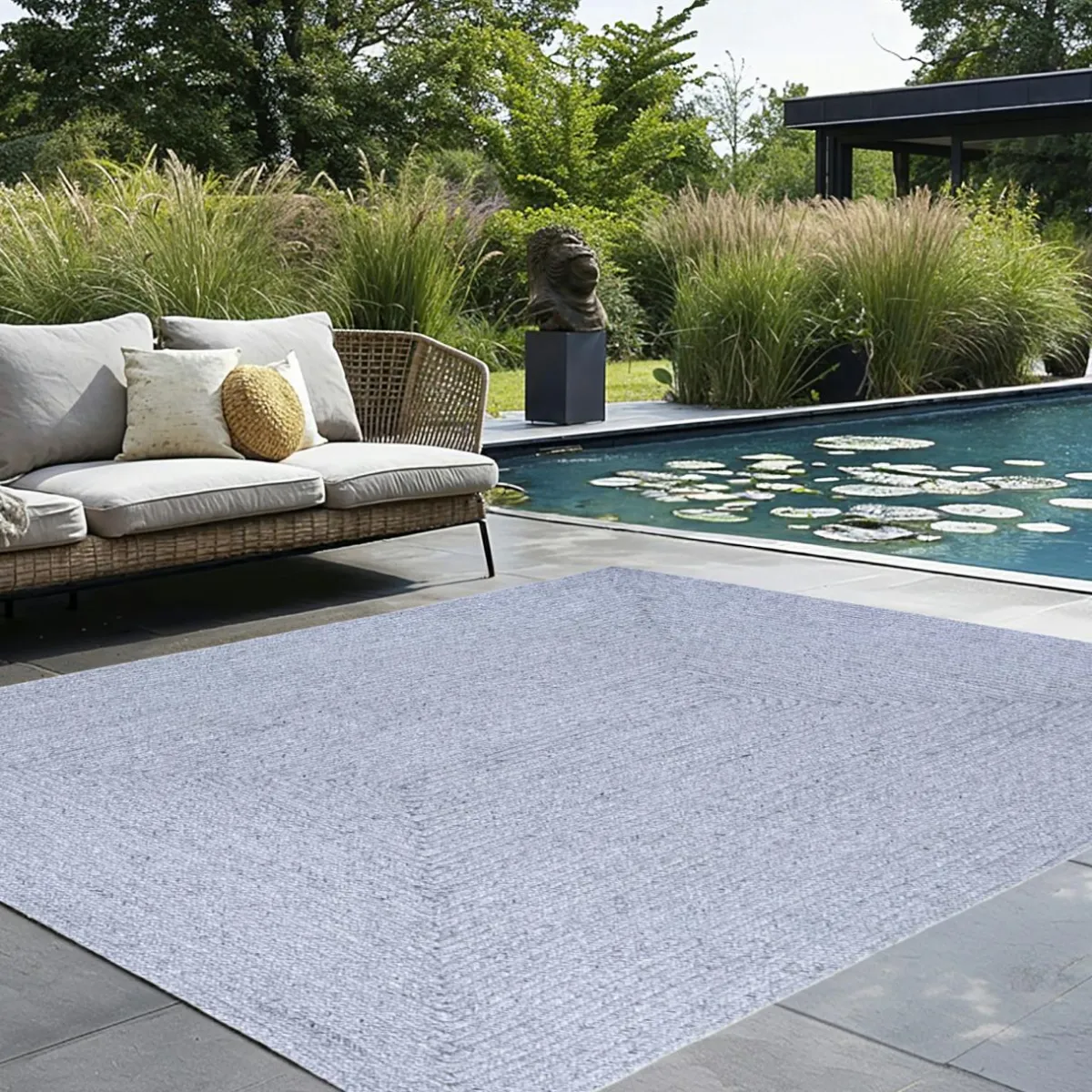 L'EFFET PAPILLON Tapis d'extérieur rectangulaire (160 x 230 cm) Pablo Noir cendré