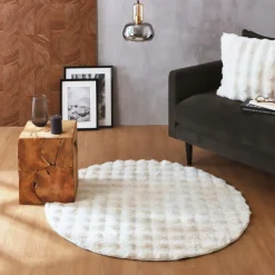 EMINZA Tapis fausse fourrure (120 cm) Toronto Ivoire Best