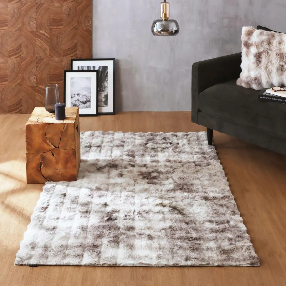 EMINZA Tapis fausse fourrure (120 x 170 cm) Toronto Taupe Discount