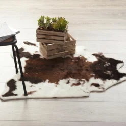 ATMOSPHERA Tapis fausse peau de vache (100 x 94 cm) Vache Marron Sale
