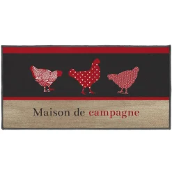 DOUCEUR D'INTERIEUR Tapis multi-usage (50 x 120 cm) Maison de campagne Rouge Best