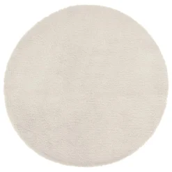 Atmosphera, cru017dateur d'intu017drieur Tapis rond fausse fourrure (80 cm) Jona Ivoire Sale