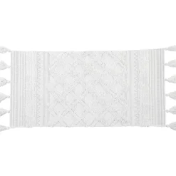 TENDANCE Tapis salon coton (45 x 90 cm) Gabriel Blanc Outlet