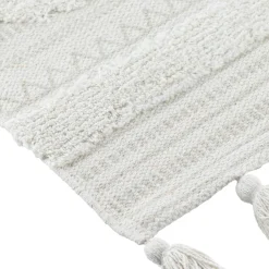 TENDANCE Tapis salon coton (45 x 90 cm) Gabriel Blanc Outlet