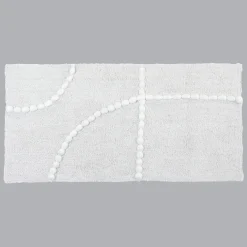 TENDANCE Tapis salon coton (45 x 90 cm) Leo Blanc New