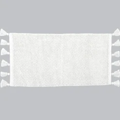 TENDANCE Tapis salon coton (45 x 90 cm) Raphaël Blanc New