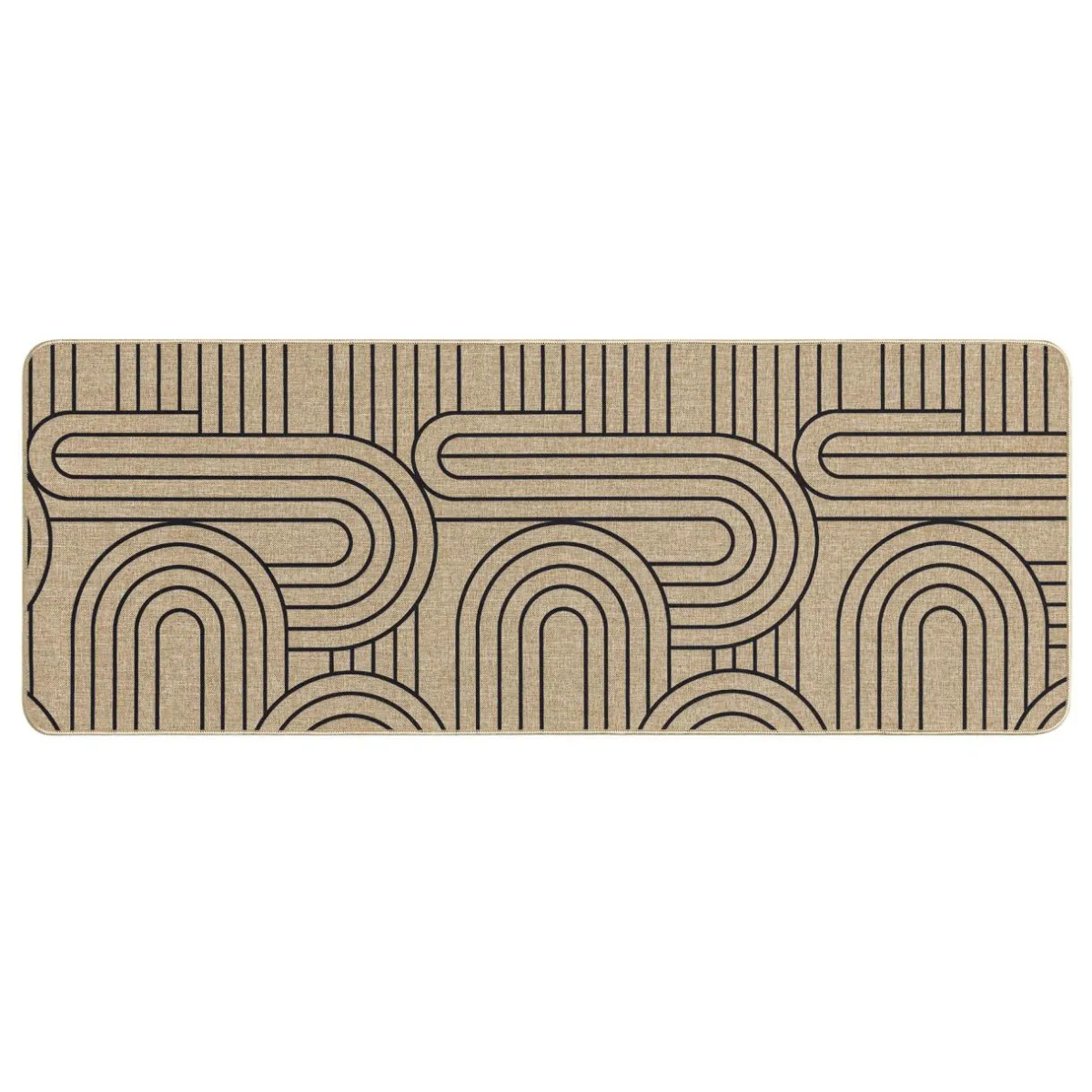 douceur d'intu017drieur Tapis tissé antidérapant (45 x 120 cm) Modul Noir Best