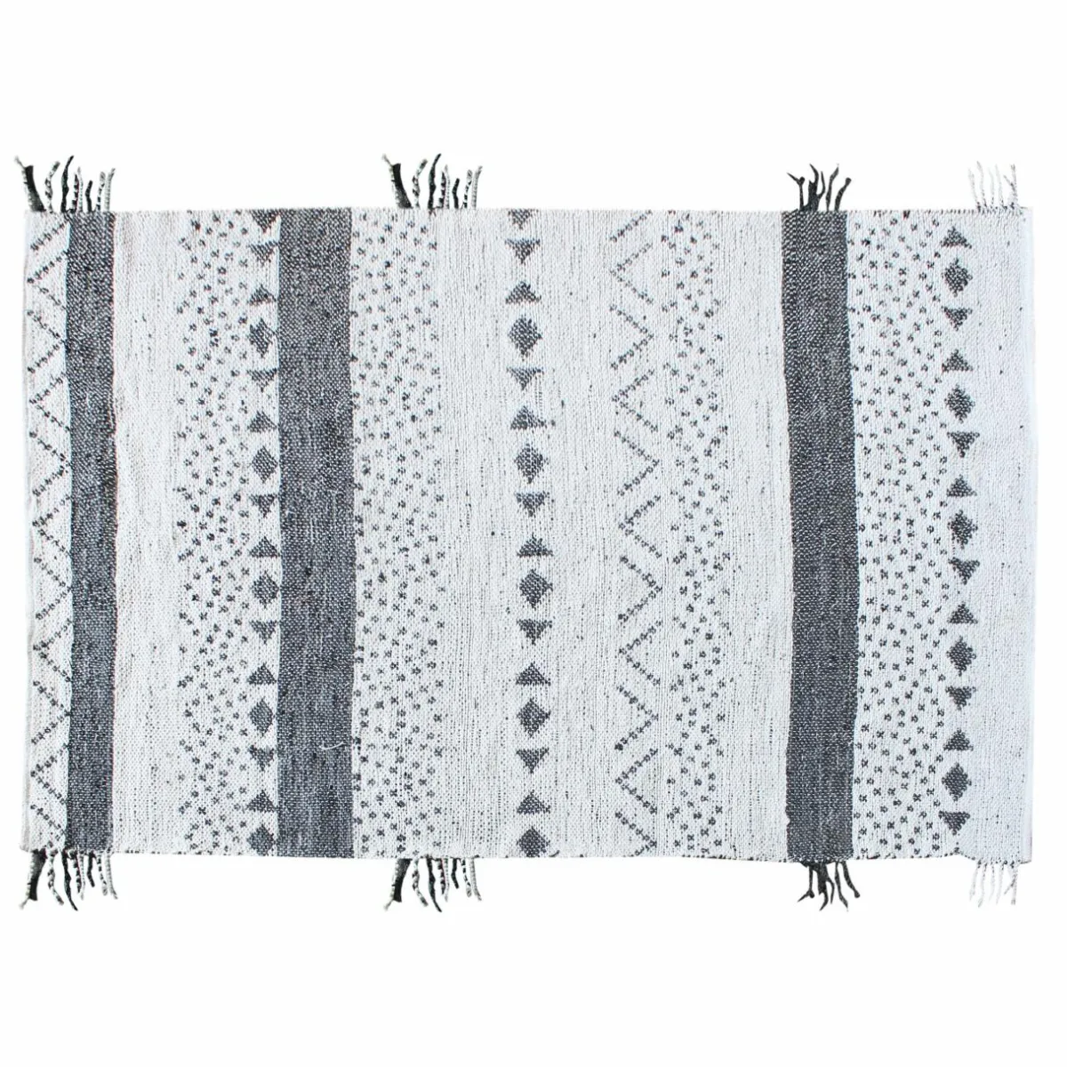THE RUG REPUBLIC Tapis tissé main (180 cm) Callista Blanc Noir Discount