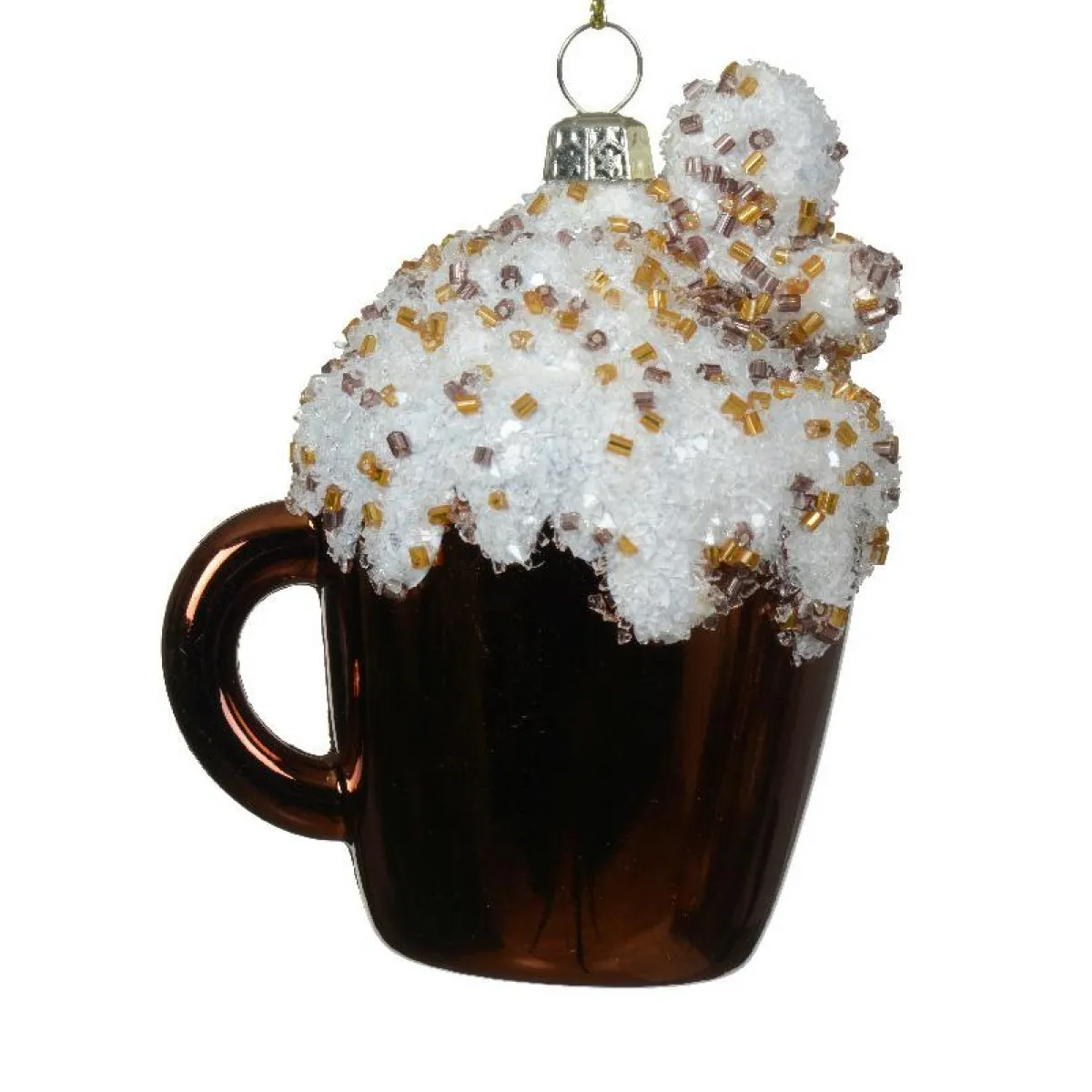 KAEMINGK Tasse à café à suspendre (H9 cm) Pailletée Brun Marron Clearance