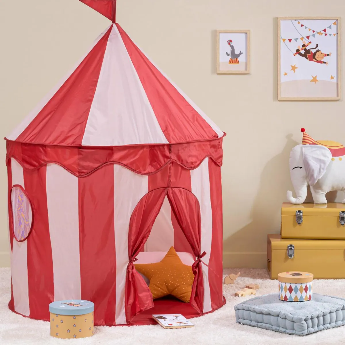 Atmosphera createur d'interieur for kids Tente pop-up enfant (H135 cm) Circus Rouge Hot